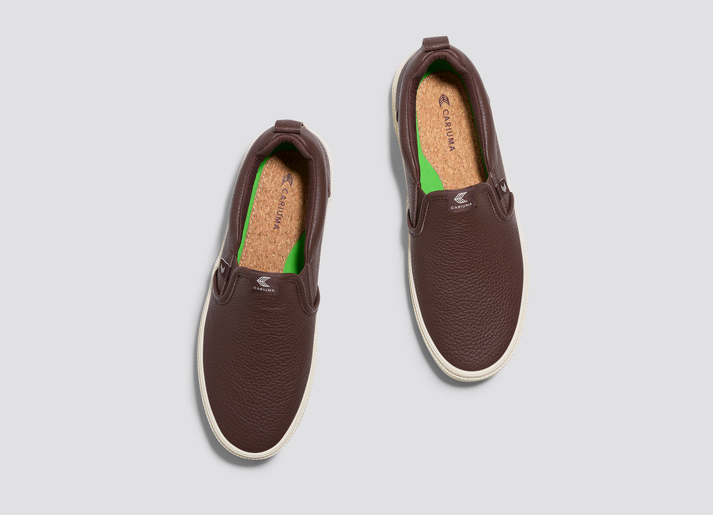SLIP-ON Hnědé prémiové kožené tenisky