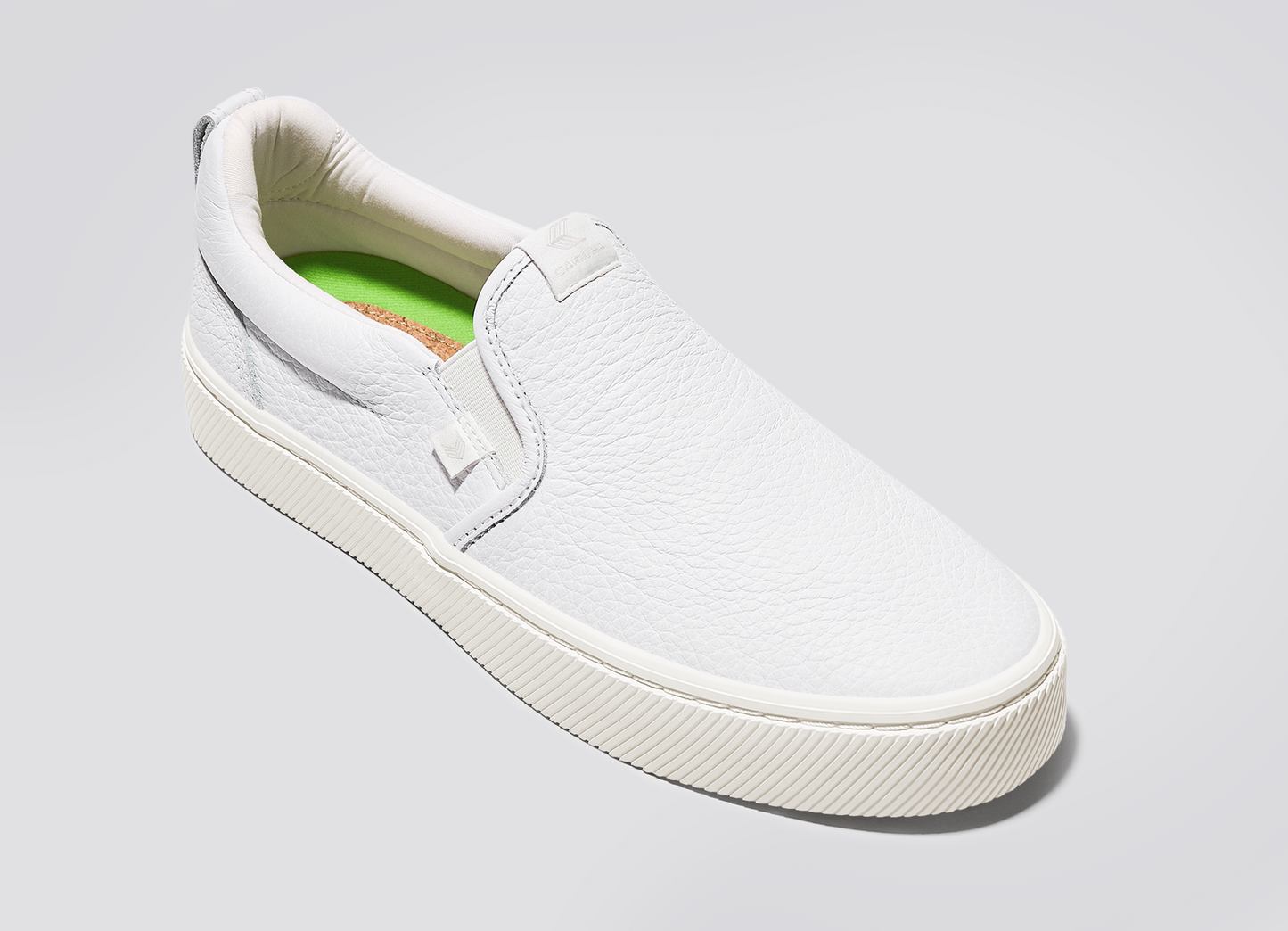 Bílé prémiové kožené tenisky SLIP-ON