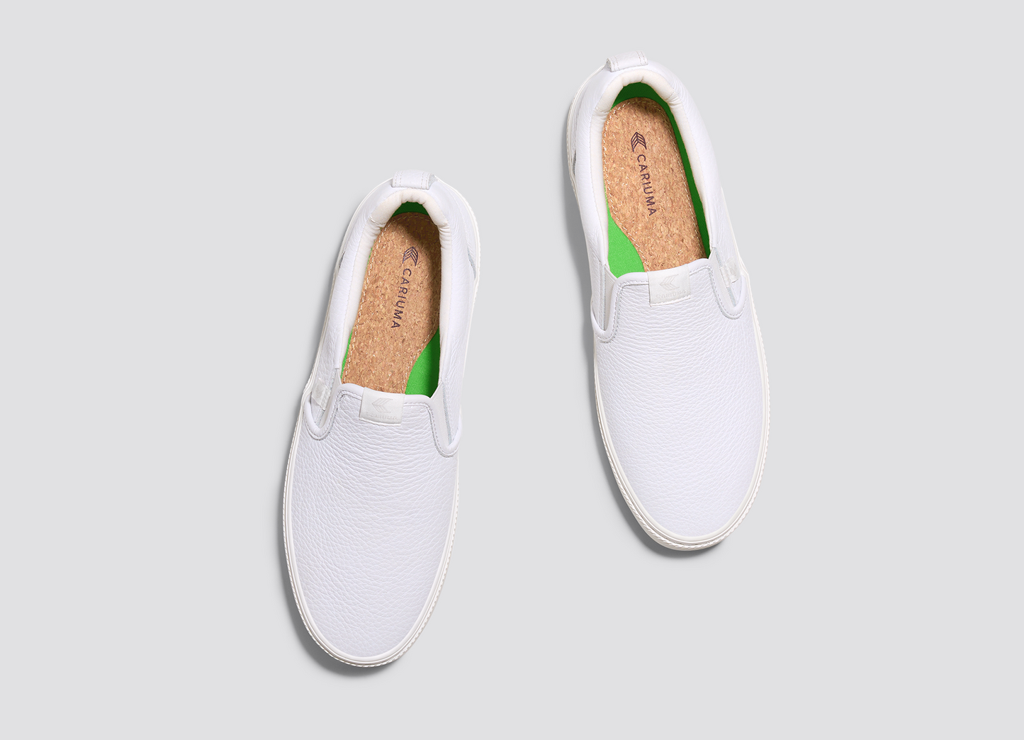 Bílé prémiové kožené tenisky SLIP-ON