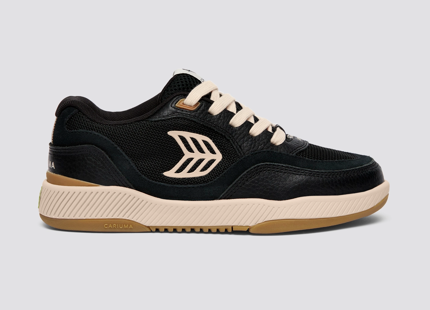 UBA PRO Black Suede and Mesh Light Cream Logo Sneaker
