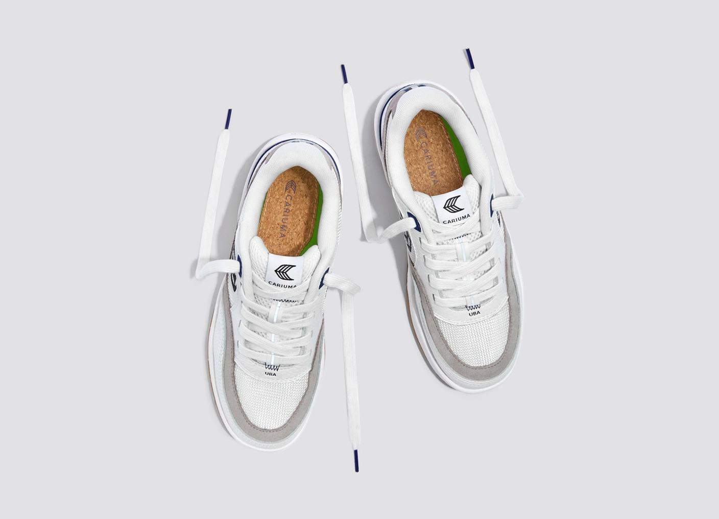 UBA PRO Off-White Suede and Smoke White Mesh Black Logo Sneaker