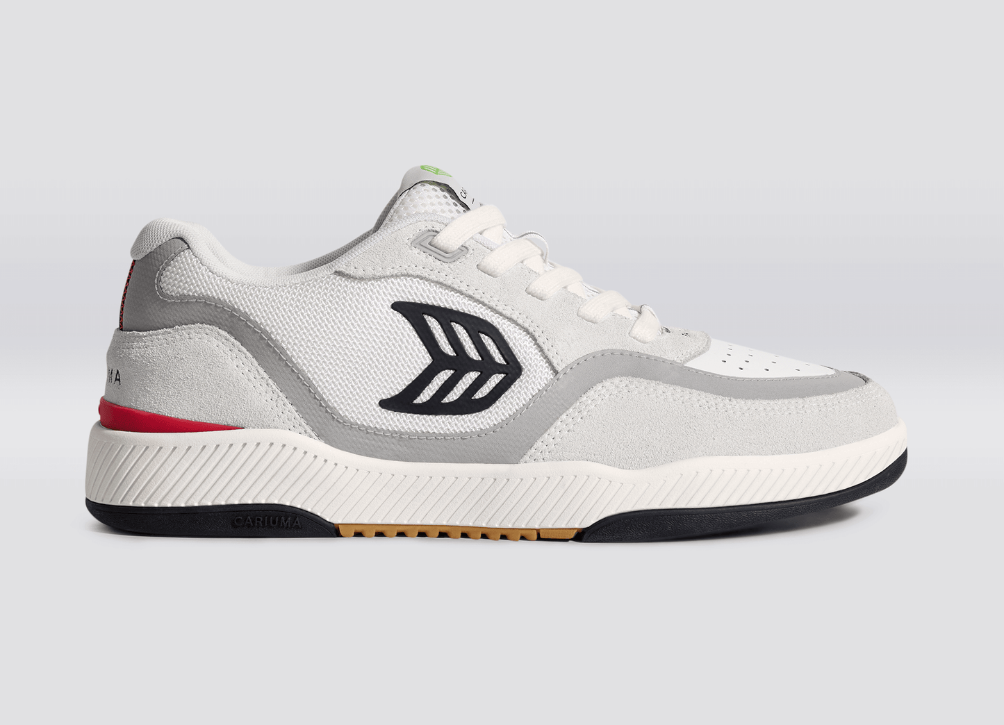 UBA PRO Smoke White Suede Off-White Mesh Black Logo Red Sneaker