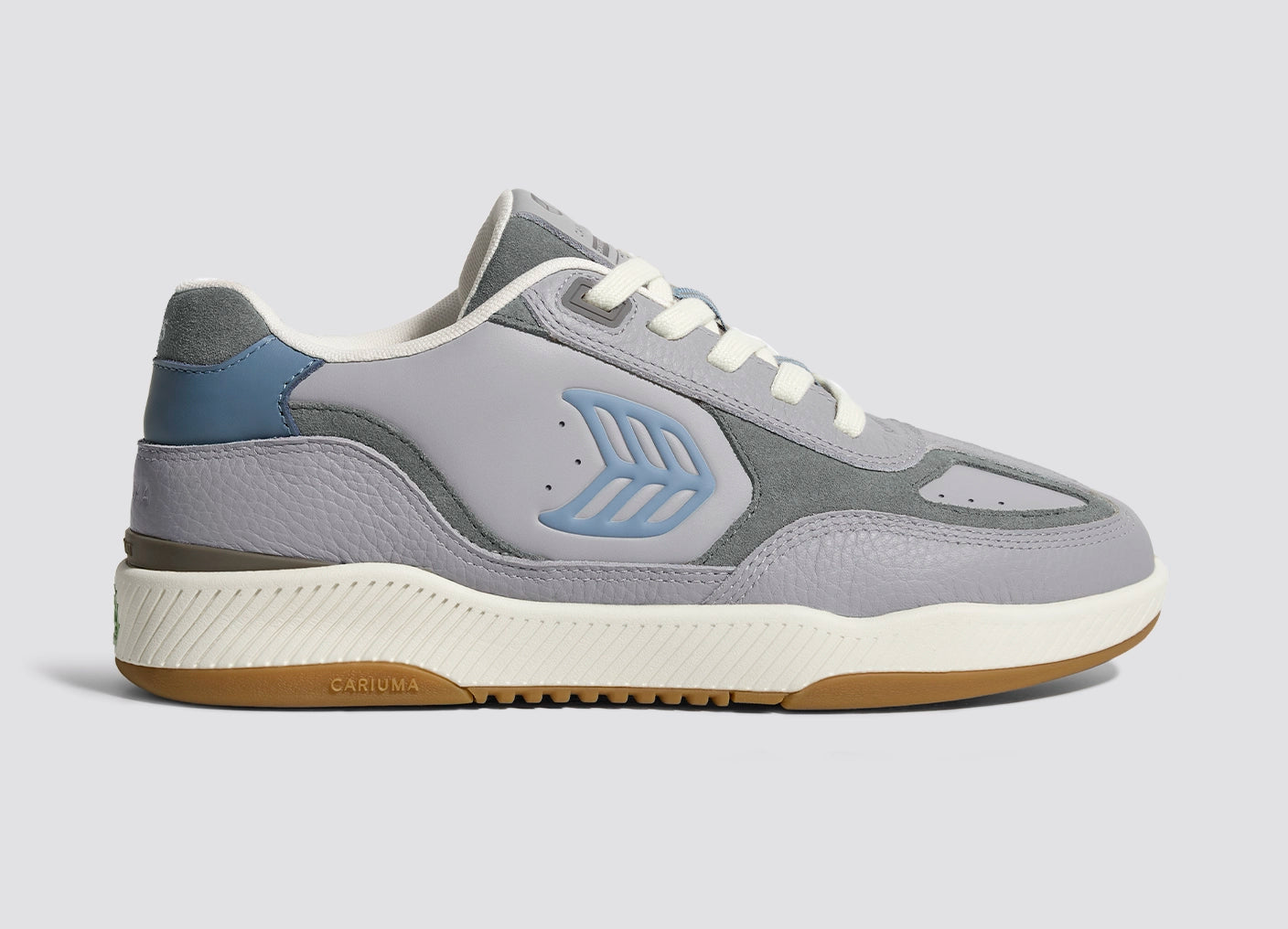 Skategoat C25 Onyx Grey Leather Faded Denim Logo Charcoal Grey Sneaker