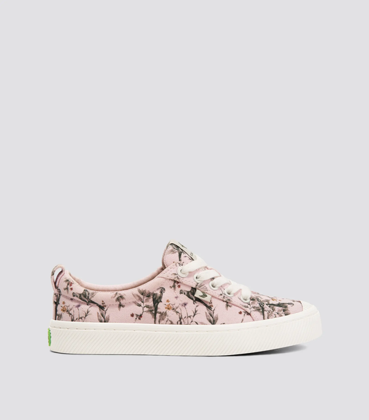 OCA Low Pale Lilac Parrot Print Canvas Sneaker
