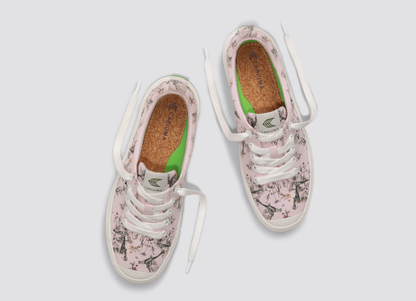 OCA Low Pale Lilac Parrot Print Canvas Sneaker