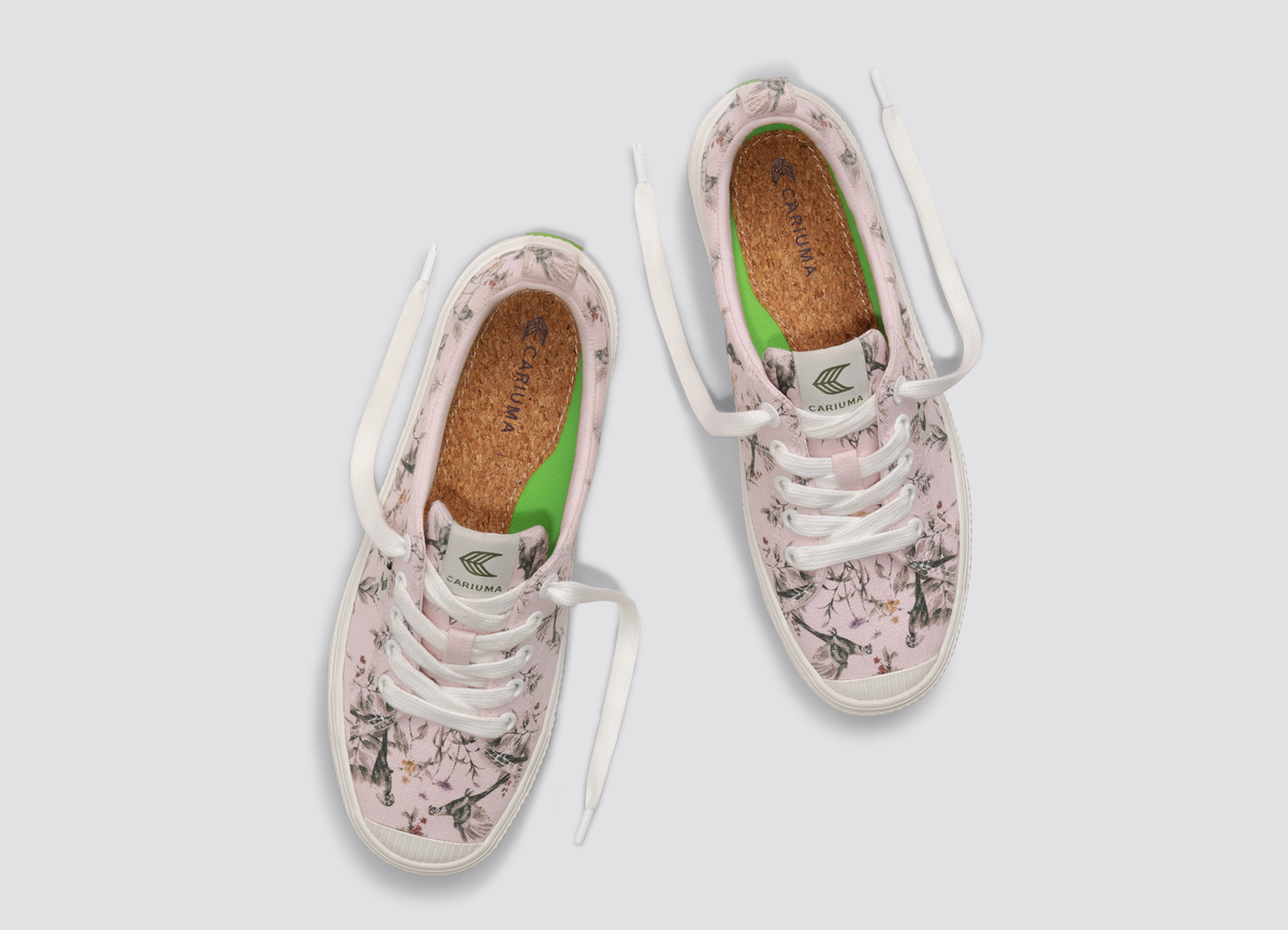 OCA Low Pale Lilac Parrot Print Canvas Sneaker