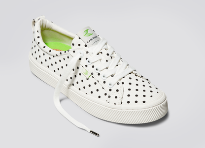 OCA Low White Canvas Black Polka Dots Sneaker