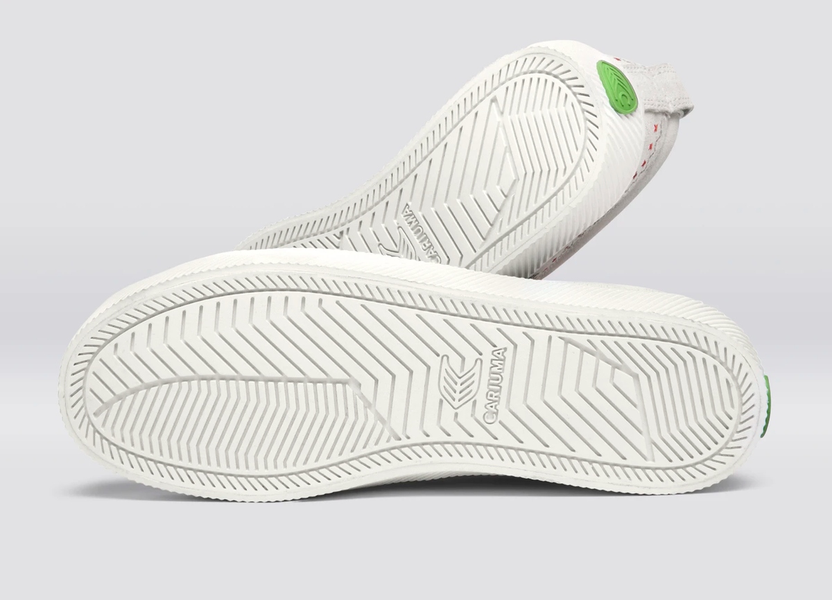OCA Low Smoke White Suede Embroidered Sneaker