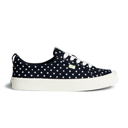 OCA Low Black Canvas White Polka Dots Sneaker