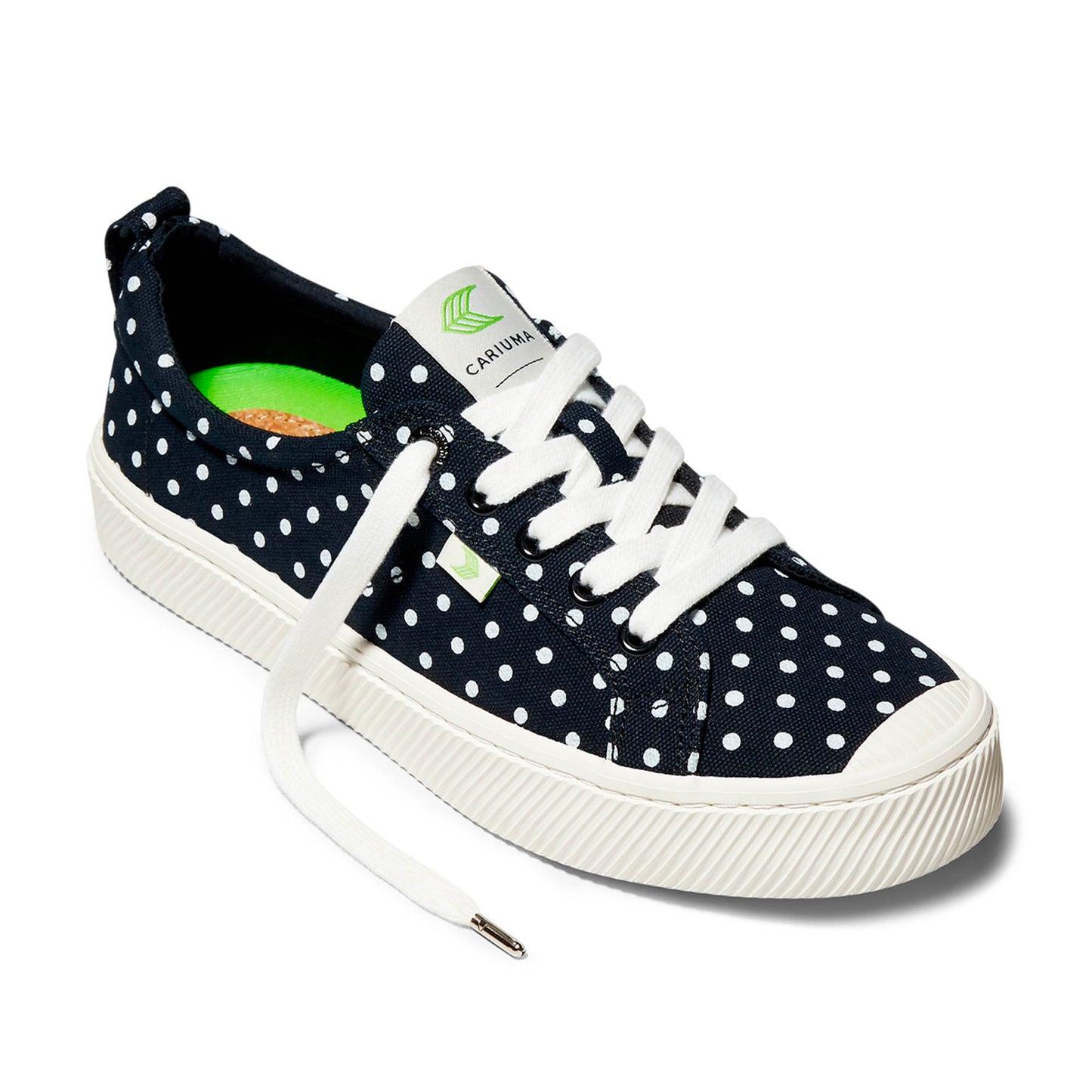 OCA Low Black Canvas White Polka Dots Sneaker