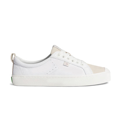 OCA Low White Premium Leather Vintage White Suede Sneaker