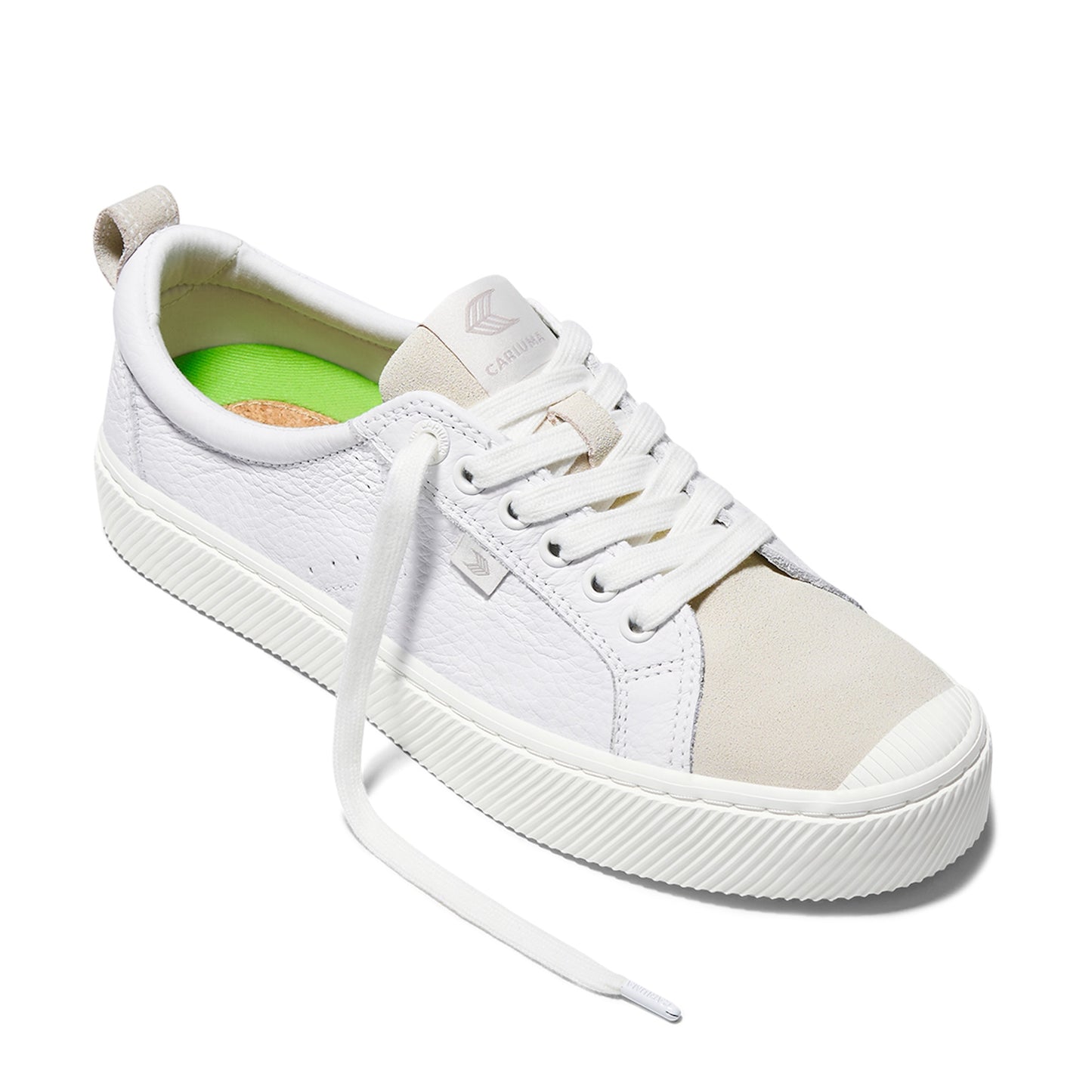 OCA Low White Premium Leather Vintage White Suede Sneaker