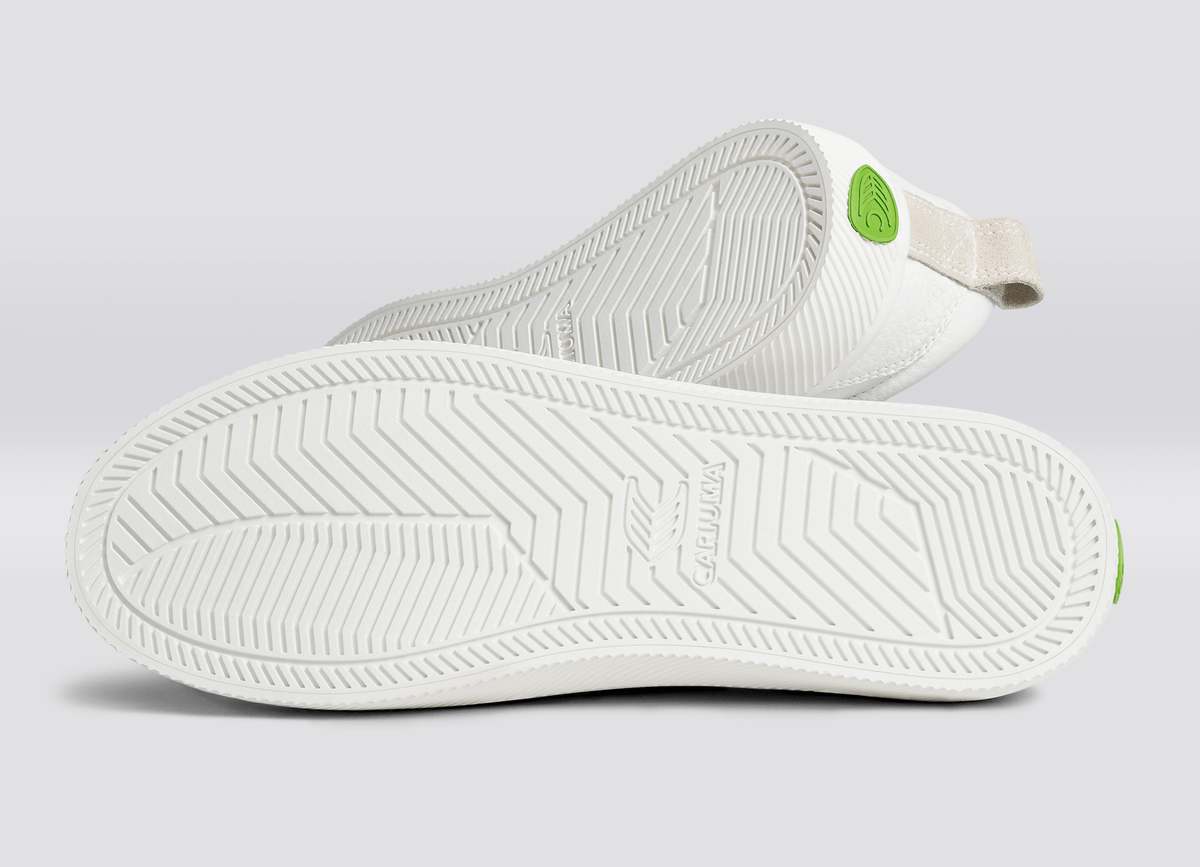 OCA Low White Premium Leather Vintage White Suede Sneaker
