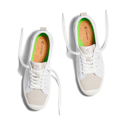 OCA Low White Premium Leather Vintage White Suede Sneaker