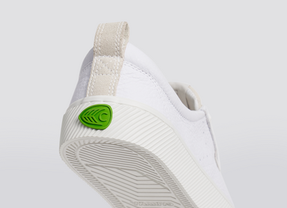 OCA Low White Premium Leather Vintage White Suede Sneaker