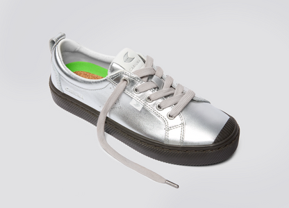 OCA Low Teak Silver Metallic Leather Sneaker