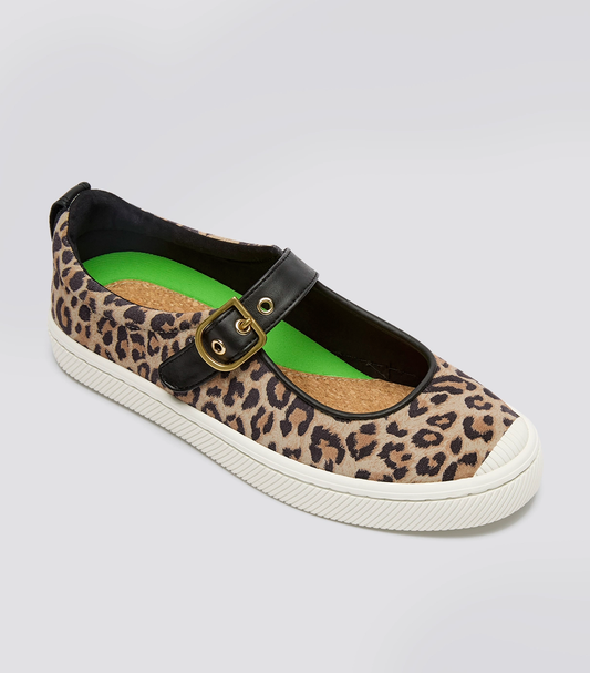 OCA Mary Jane Leopard Print Suede Sneaker