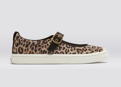 OCA Mary Jane Leopard Print Suede Sneaker