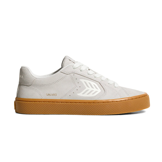 SALVAS Gum Smoke White Suede Off-White Logo Sneaker