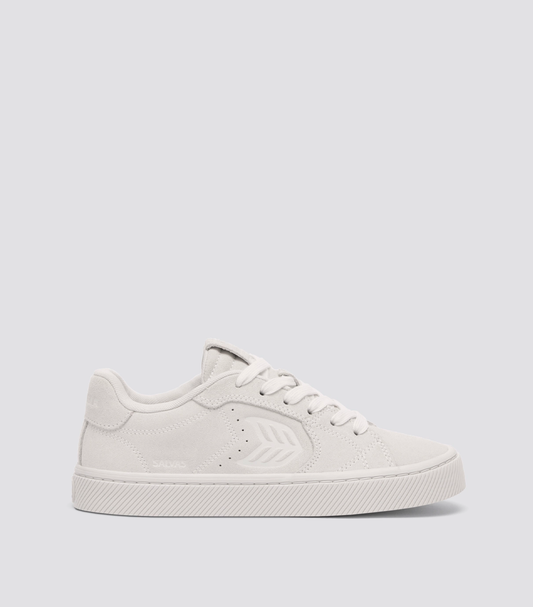 SALVAS All Smoke White Suede Sneaker