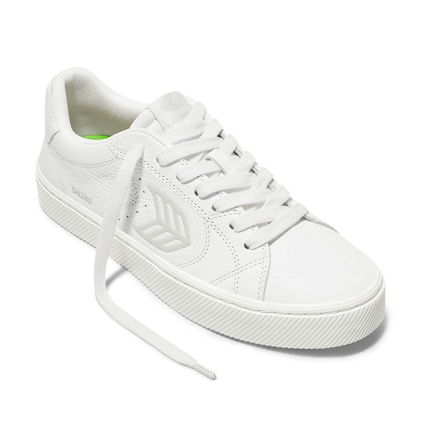 SALVAS White Premium Leather Ice Logo Sneaker