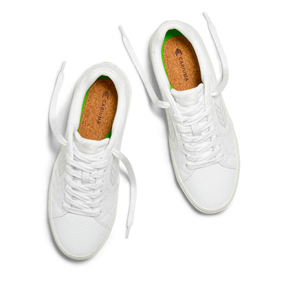 SALVAS White Premium Leather Ice Logo Sneaker