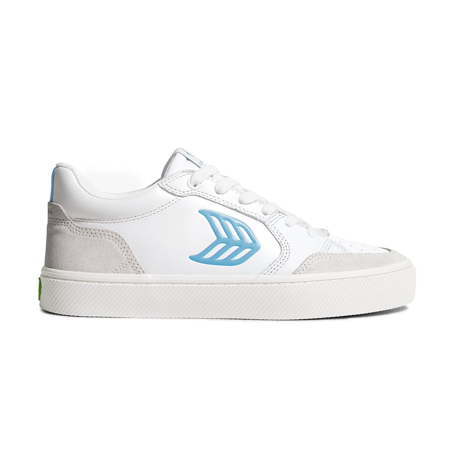 VALLELY White Leather Vintage White Suede Argentina Blue Logo Sneaker