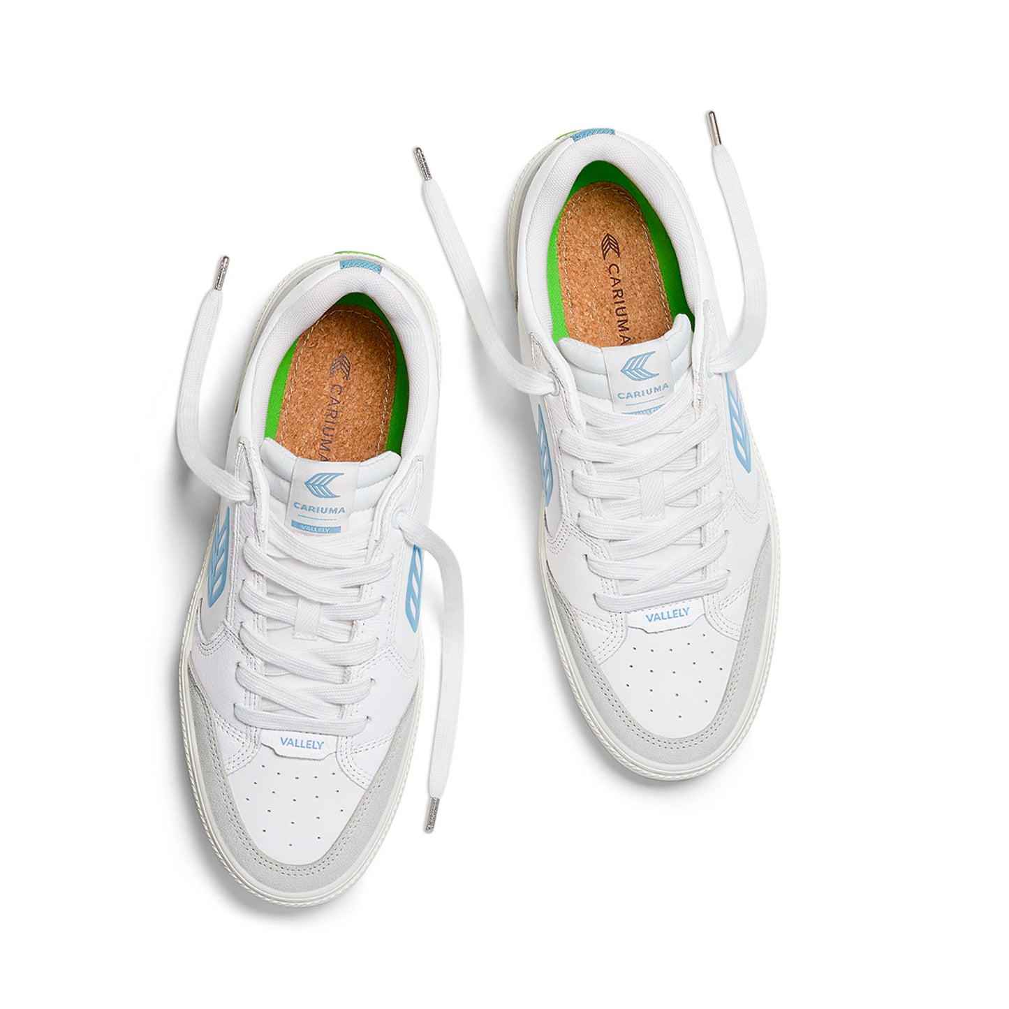 VALLELY White Leather Vintage White Suede Argentina Blue Logo Sneaker