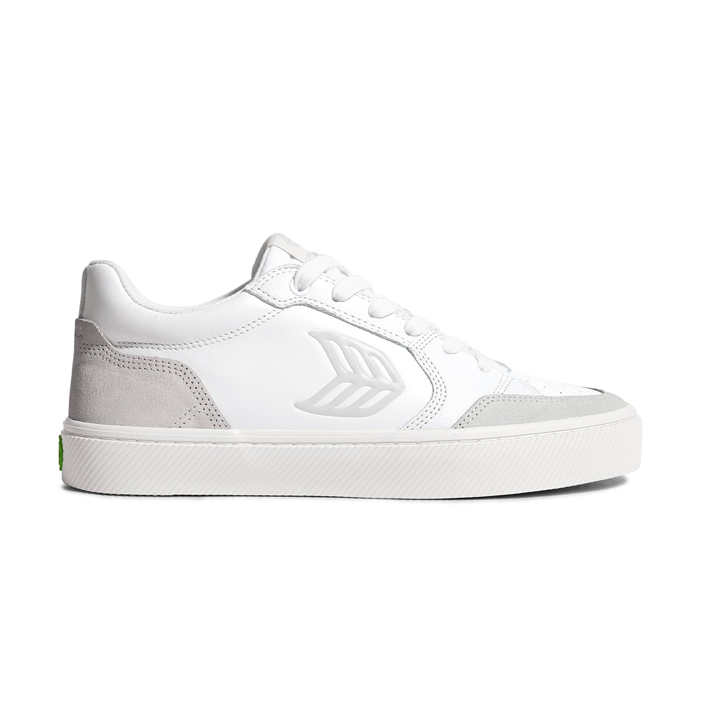 VALLELY White Leather Vintage White Suede Ice Logo Sneaker