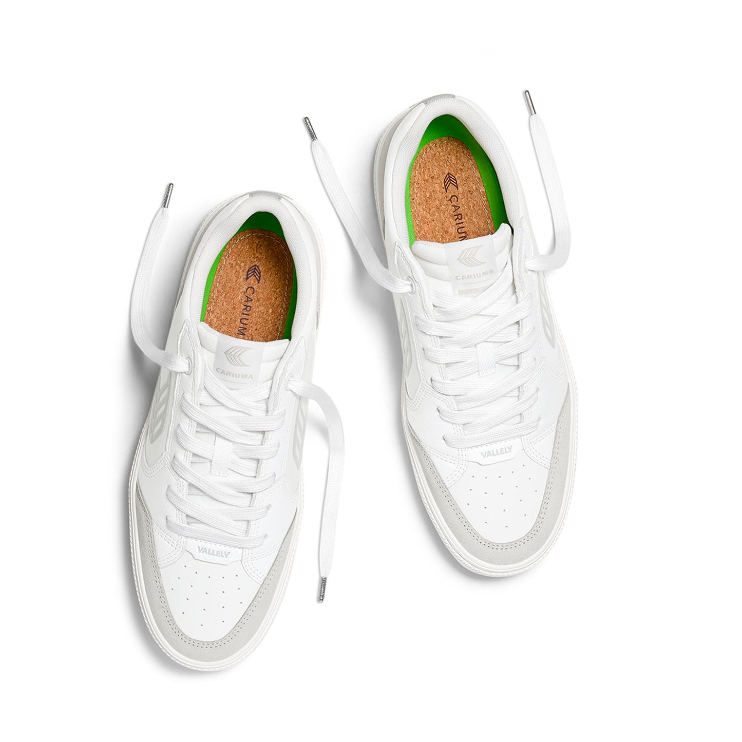 VALLELY White Leather Vintage White Suede Ice Logo Sneaker