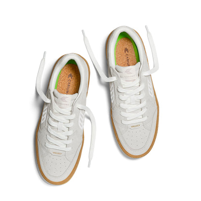 VALLELY Gum Smoke White Suede Off-White Logo Sneaker