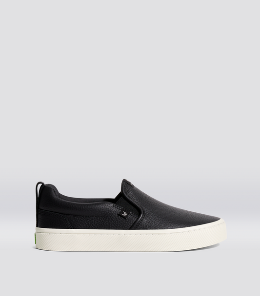 SLIP-ON Černé prémiové kožené tenisky