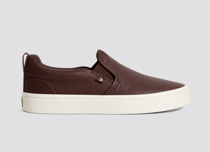 SLIP-ON Hnědé prémiové kožené tenisky