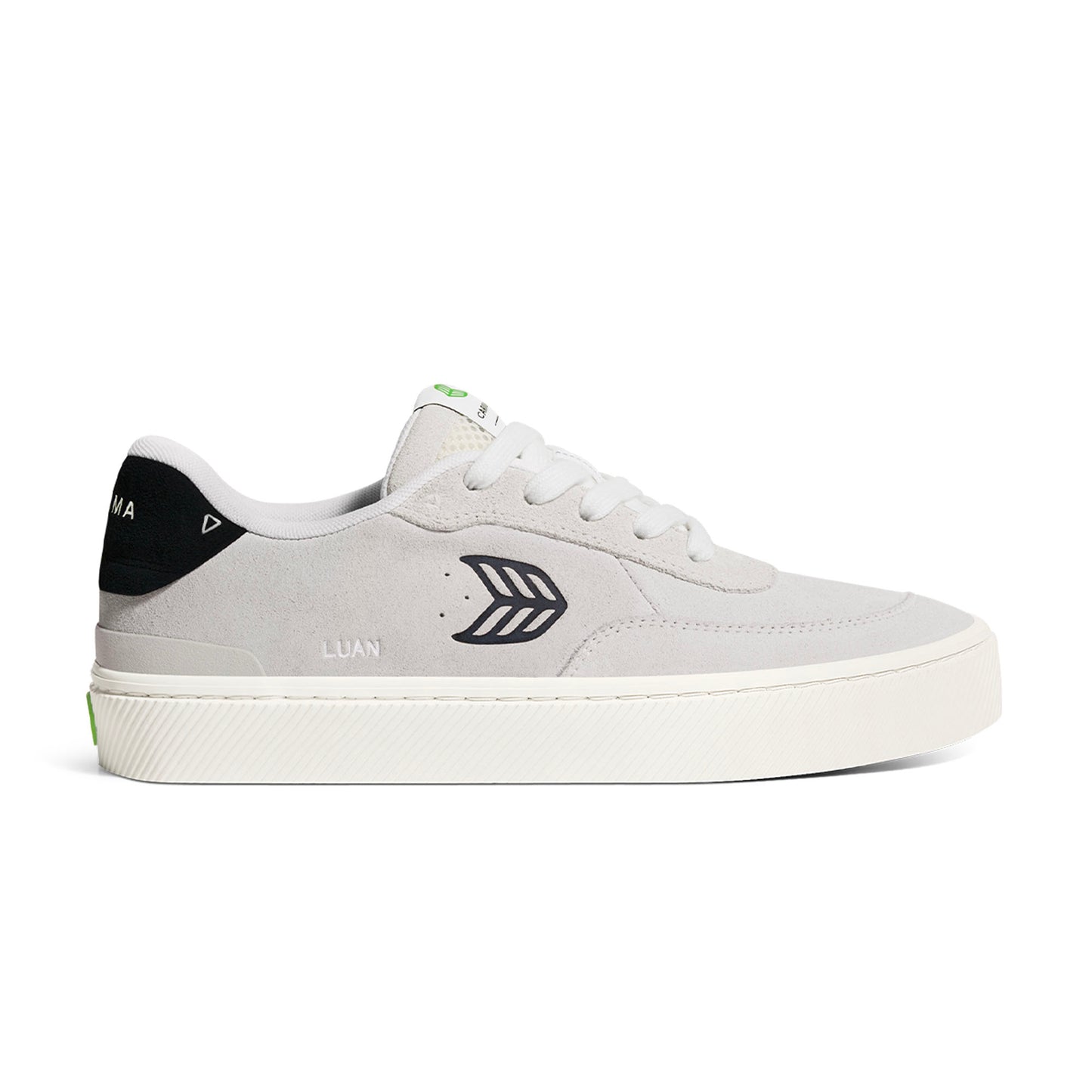 LUAN PRO Smoke White Suede Black Logo Sneaker