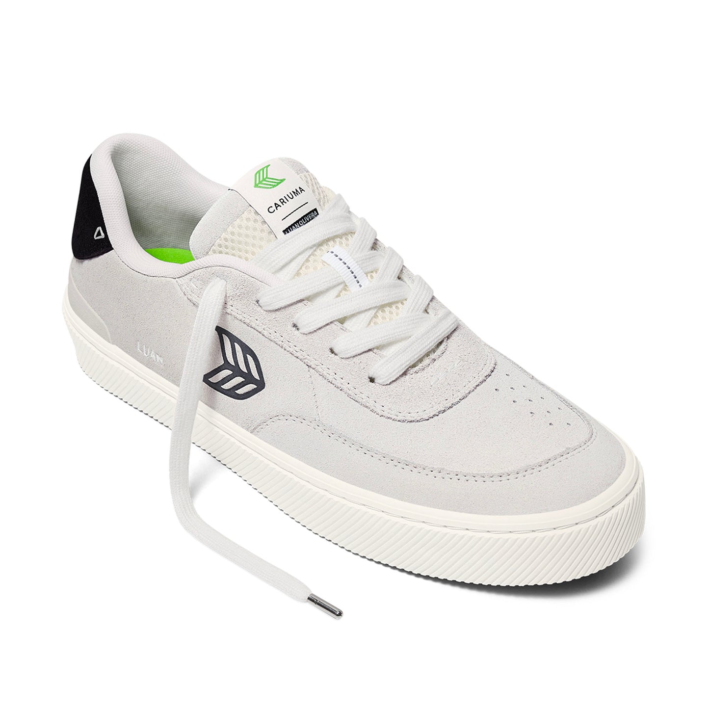 LUAN PRO Smoke White Suede Black Logo Sneaker