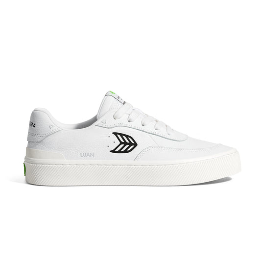 LUAN PRO White Premium Leather Black Logo Sneaker