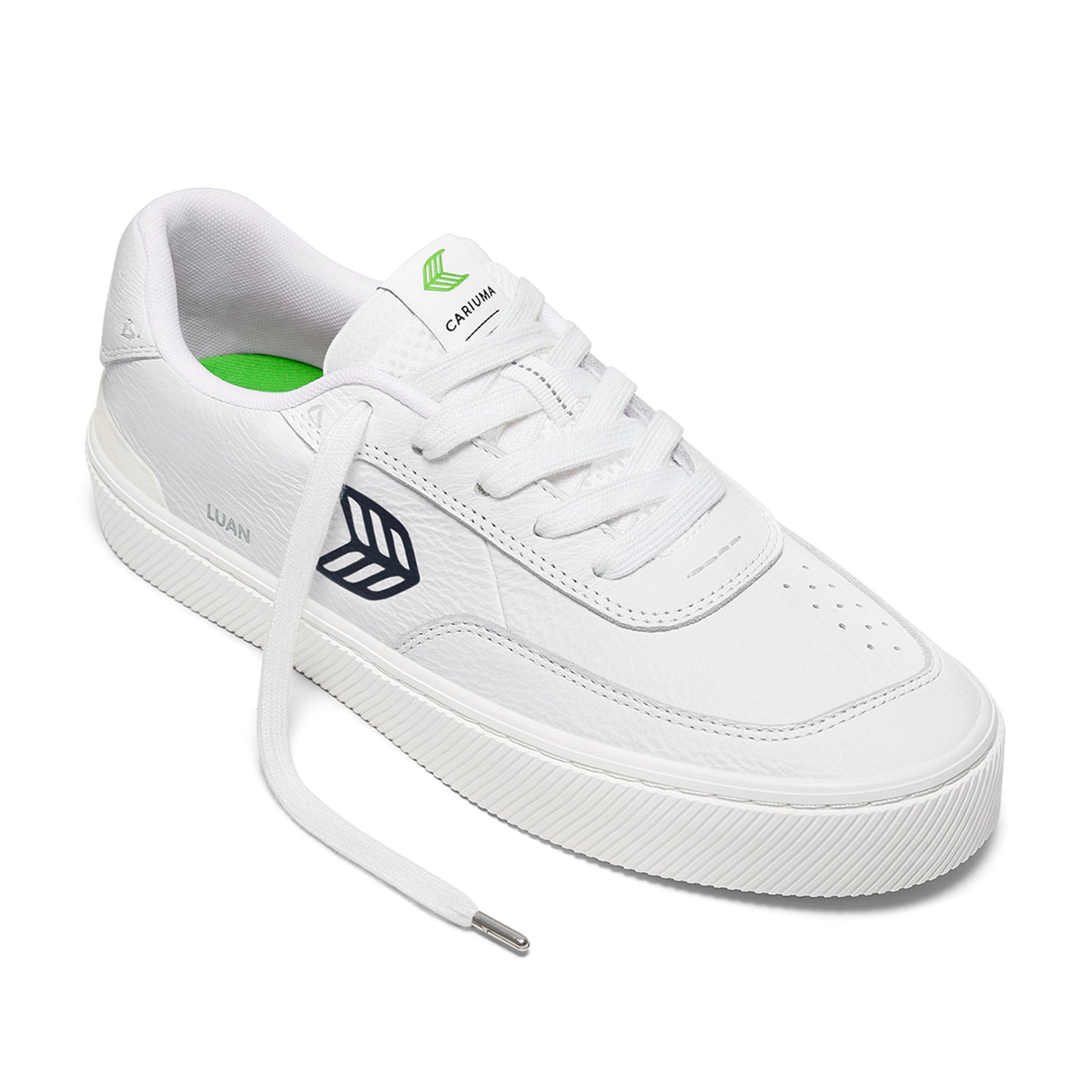 LUAN PRO White Premium Leather Black Logo Sneaker