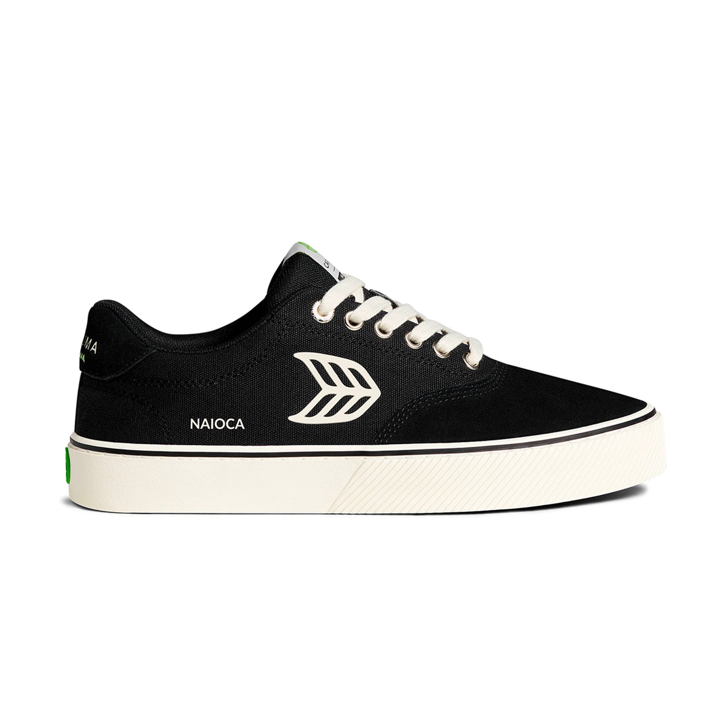 NAIOCA PRO Black Suede and Canvas Ivory Logo Sneaker