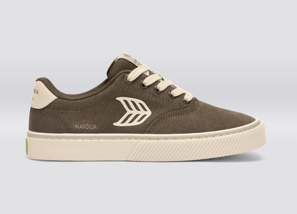 NAIOCA Stripe Suede and Canvas Teak