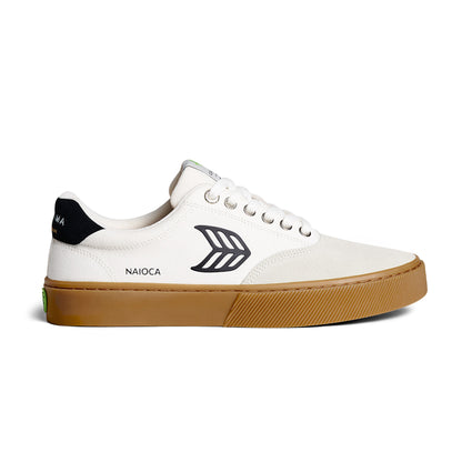 NAIOCA PRO Gum Vintage White Suede Off-White Canvas Black Logo Sneaker