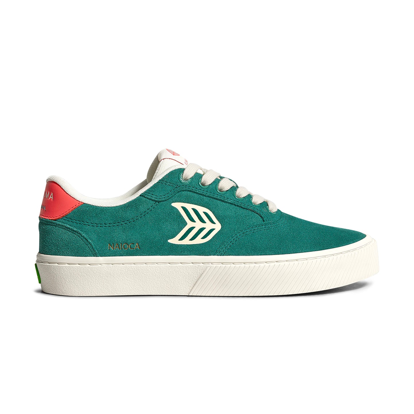 NAIOCA Teal Suede Ivory Logo Watermelon Sneaker