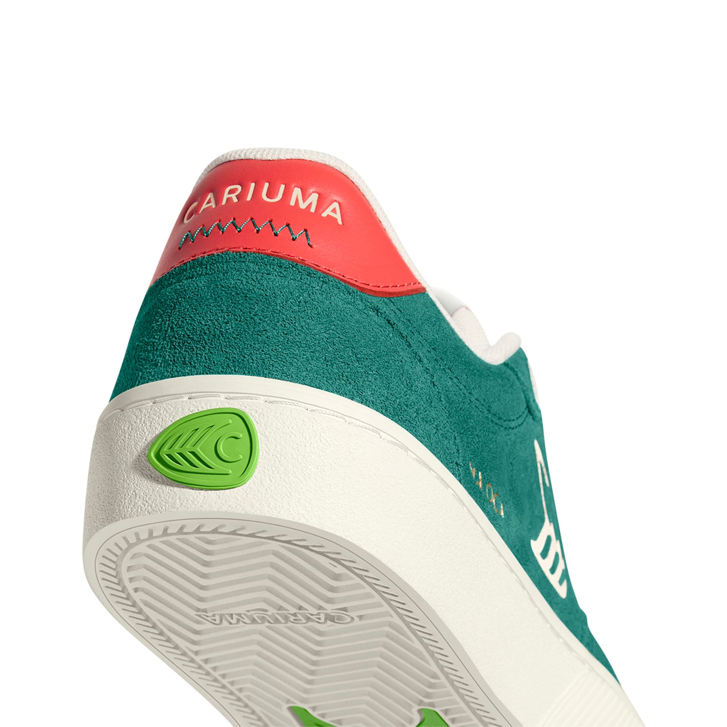 NAIOCA Teal Suede Ivory Logo Watermelon Sneaker