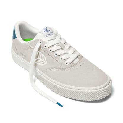 NAIOCA Smoke White Suede Off-White Logo Washed Blue Sneaker