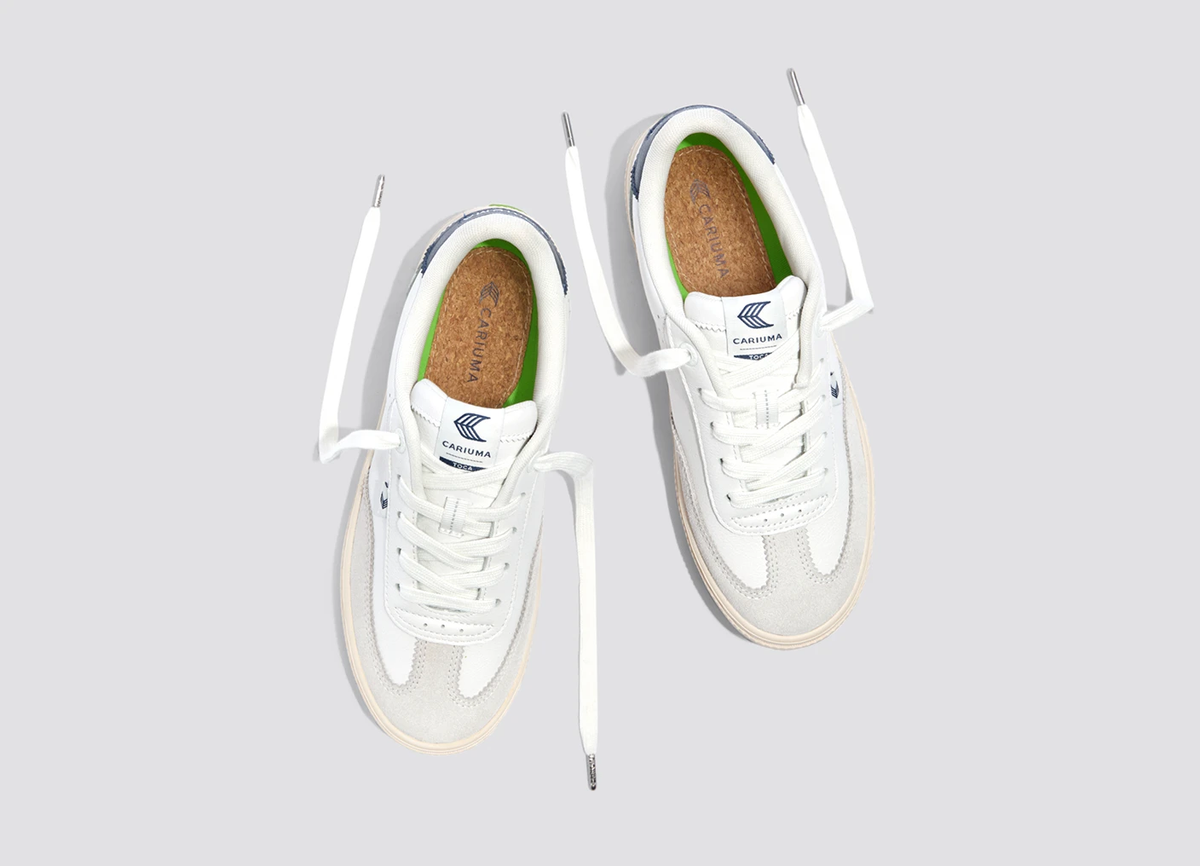 TOCA White Diamond Leather Smoke White Suede Blue Accents Sneaker