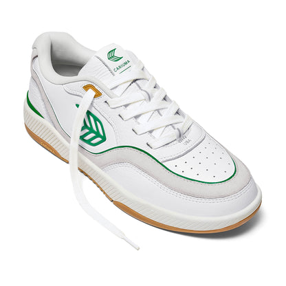 UBA Gum White Leather Green Logo Sneaker