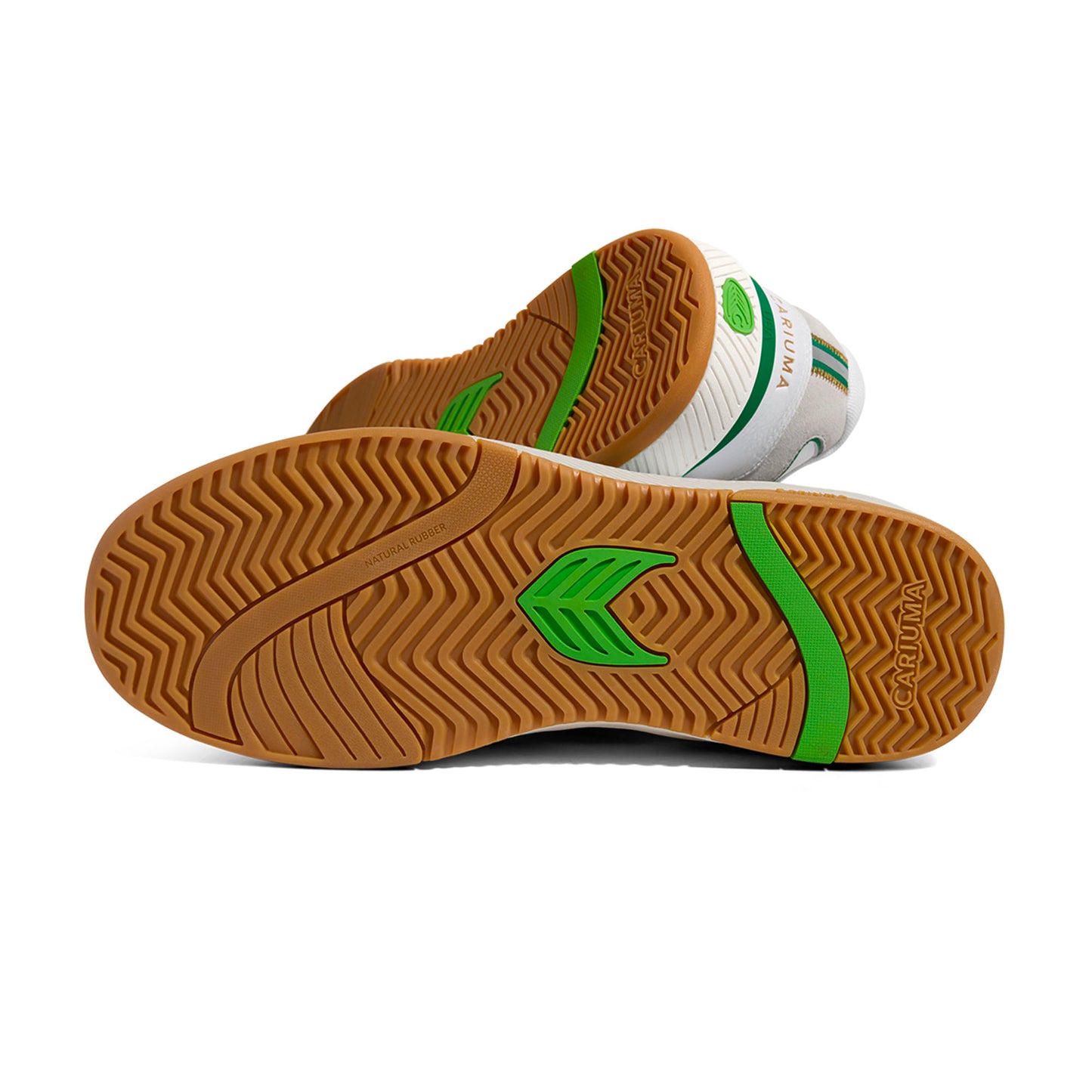 UBA Gum White Leather Green Logo Sneaker