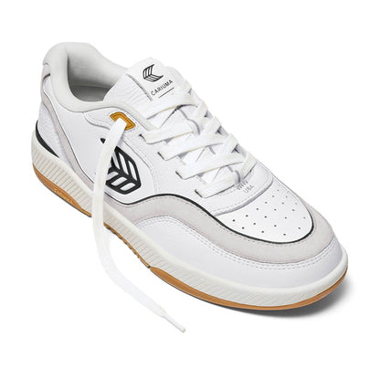 UBA Gum White Leather Black Logo Sneaker