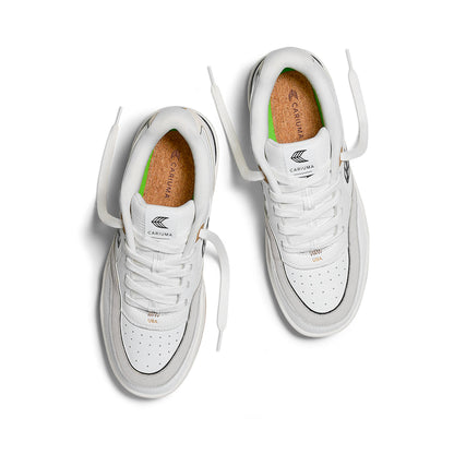 UBA Gum White Leather Black Logo Sneaker