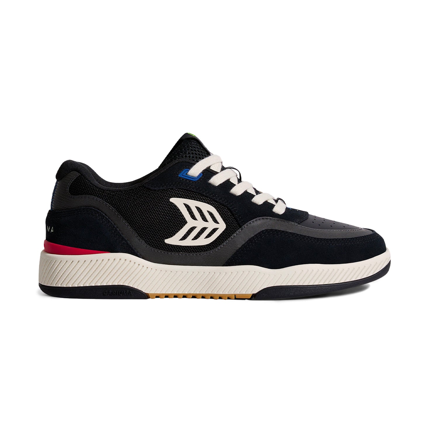 UBA PRO Black Suede and Mesh Ivory Logo Red Sneaker