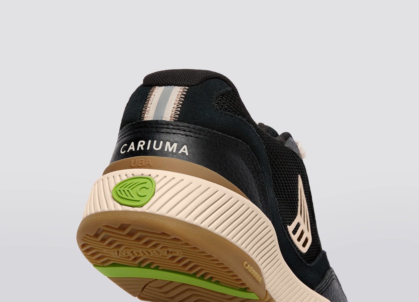 UBA PRO Black Suede and Mesh Light Cream Logo Sneaker